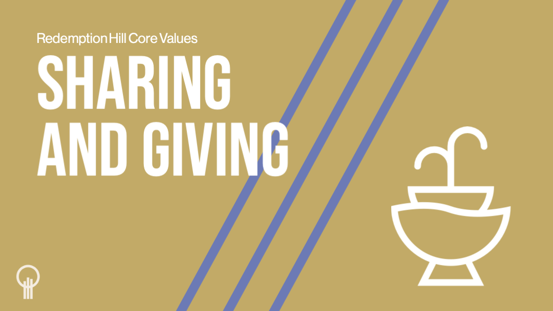 A poster that says sharing and giving on it