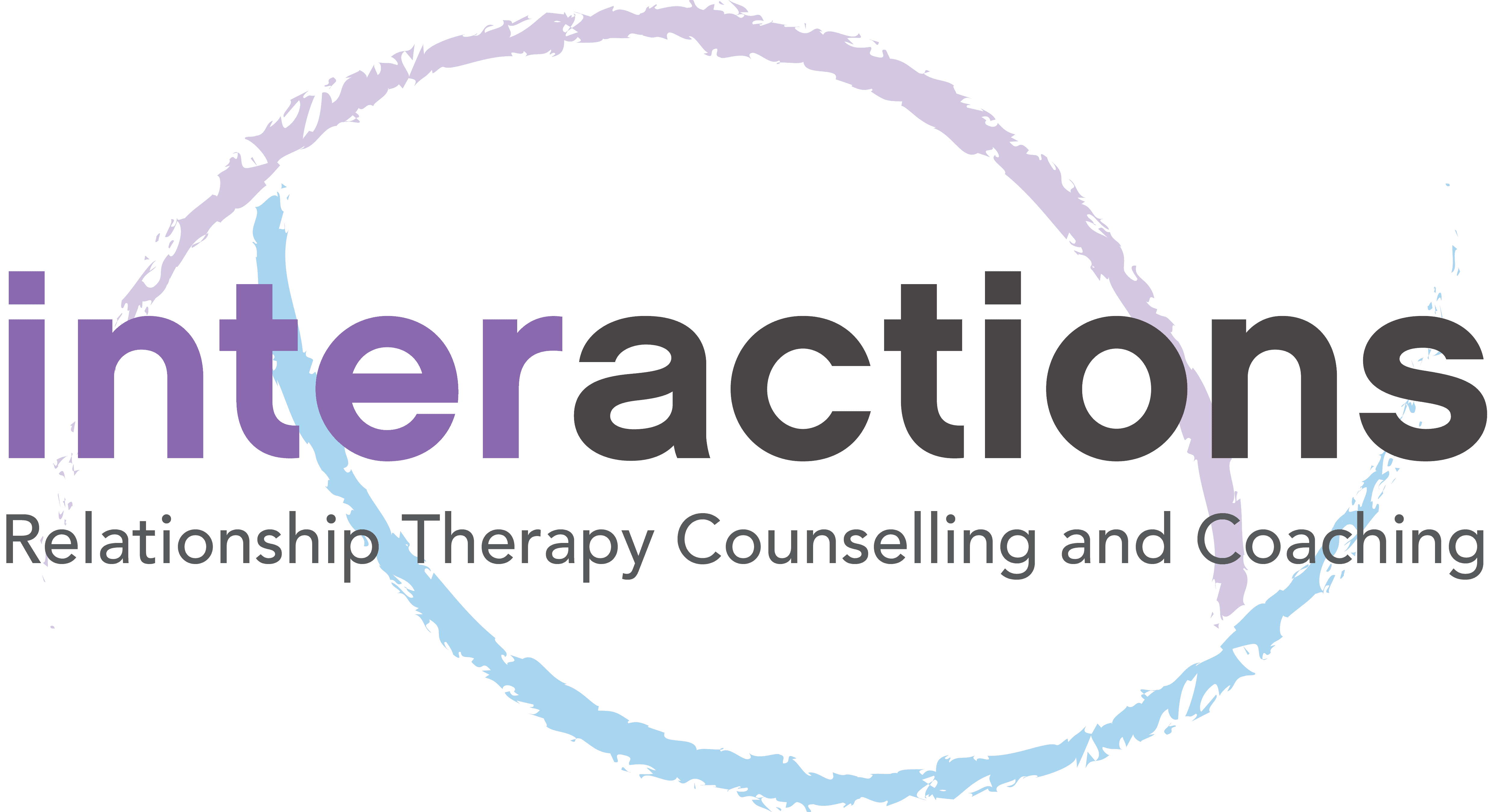 The logo for interactions relationship therapy counseling and coaching.