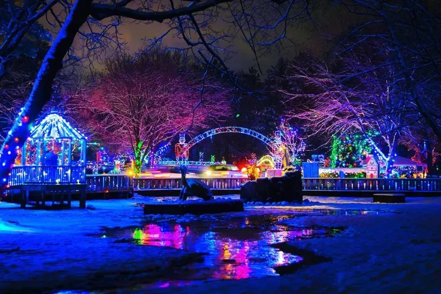 Irvine Park Christmas Village lights