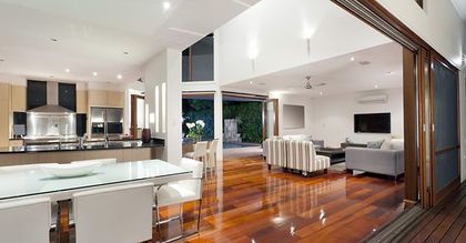 Open-plan living and kitchen area in a modern Perth home.