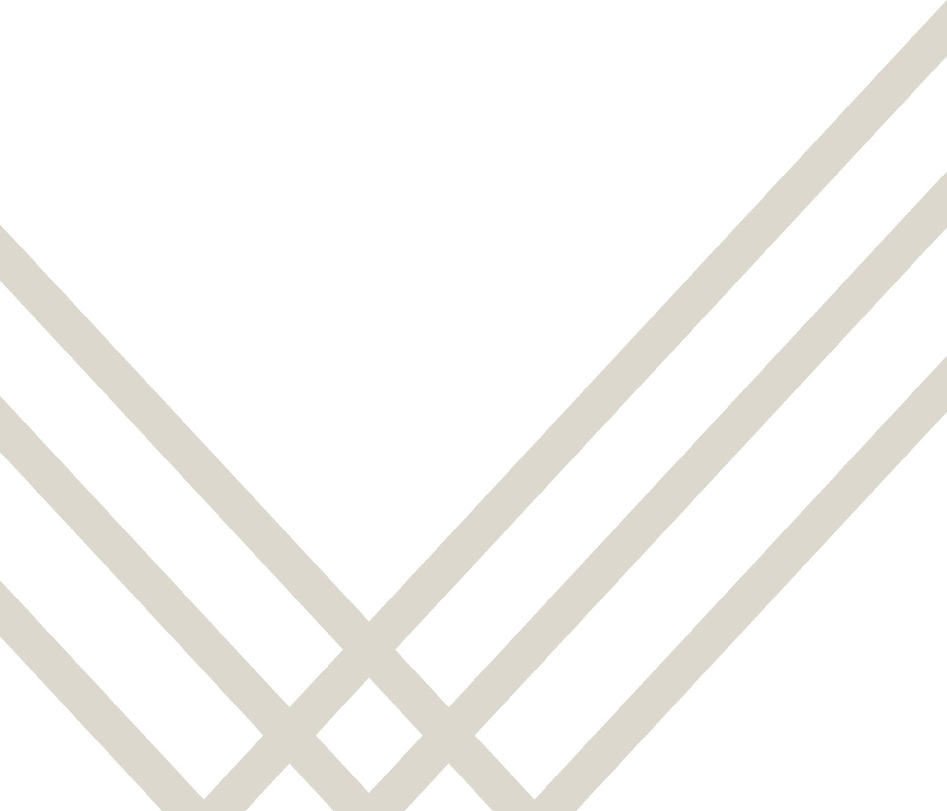 Two intersecting sets of light beige diagonal lines on a white background, forming a geometric V-shaped pattern.