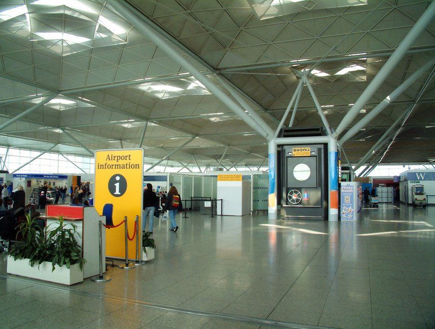 Inside an airport