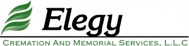Elegy Cremation and Memorial Services logo with green leaf graphic and black text