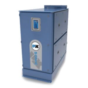 A blue box with the word sonic on it
