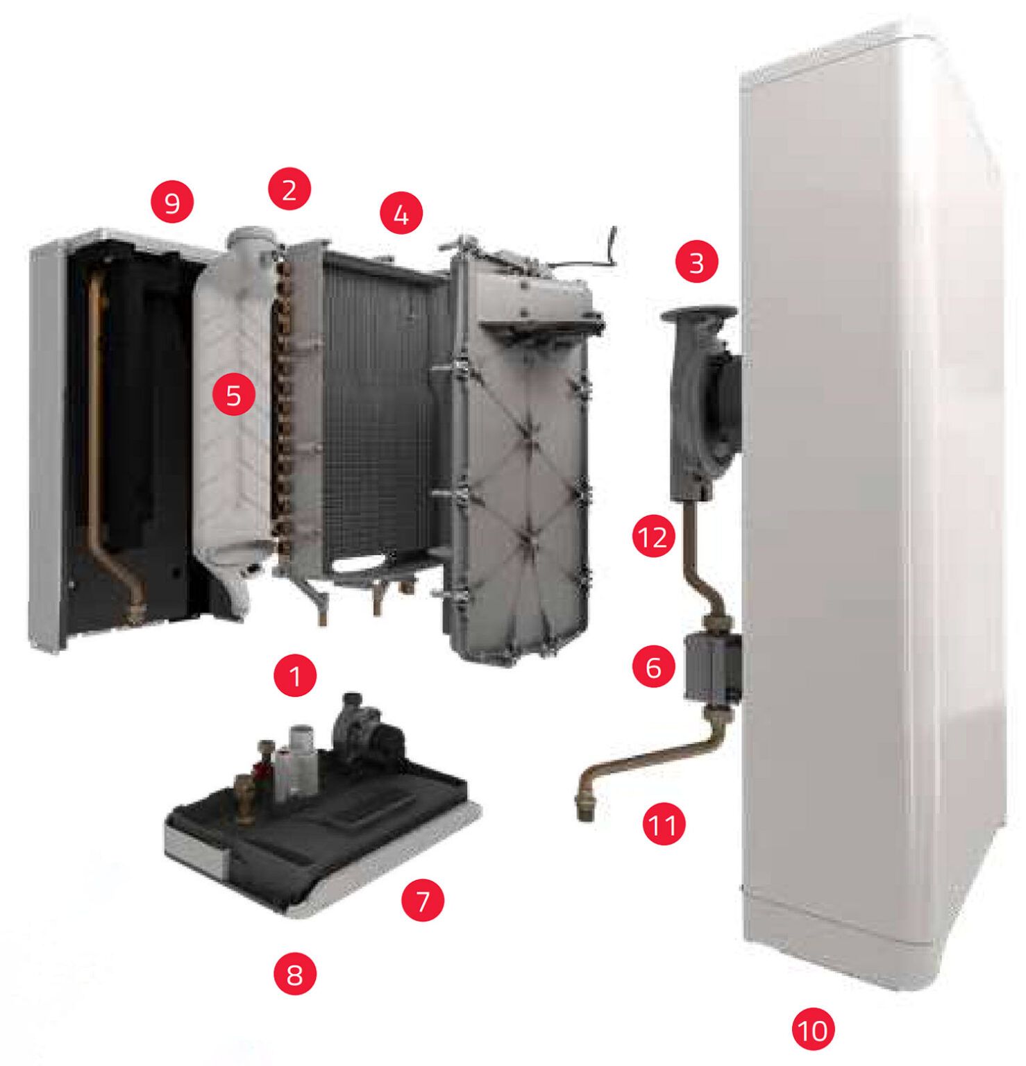 A diagram showing the parts of a water heater