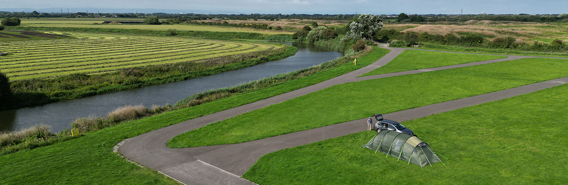 Riverside camping pitches near Weston-super-Mare