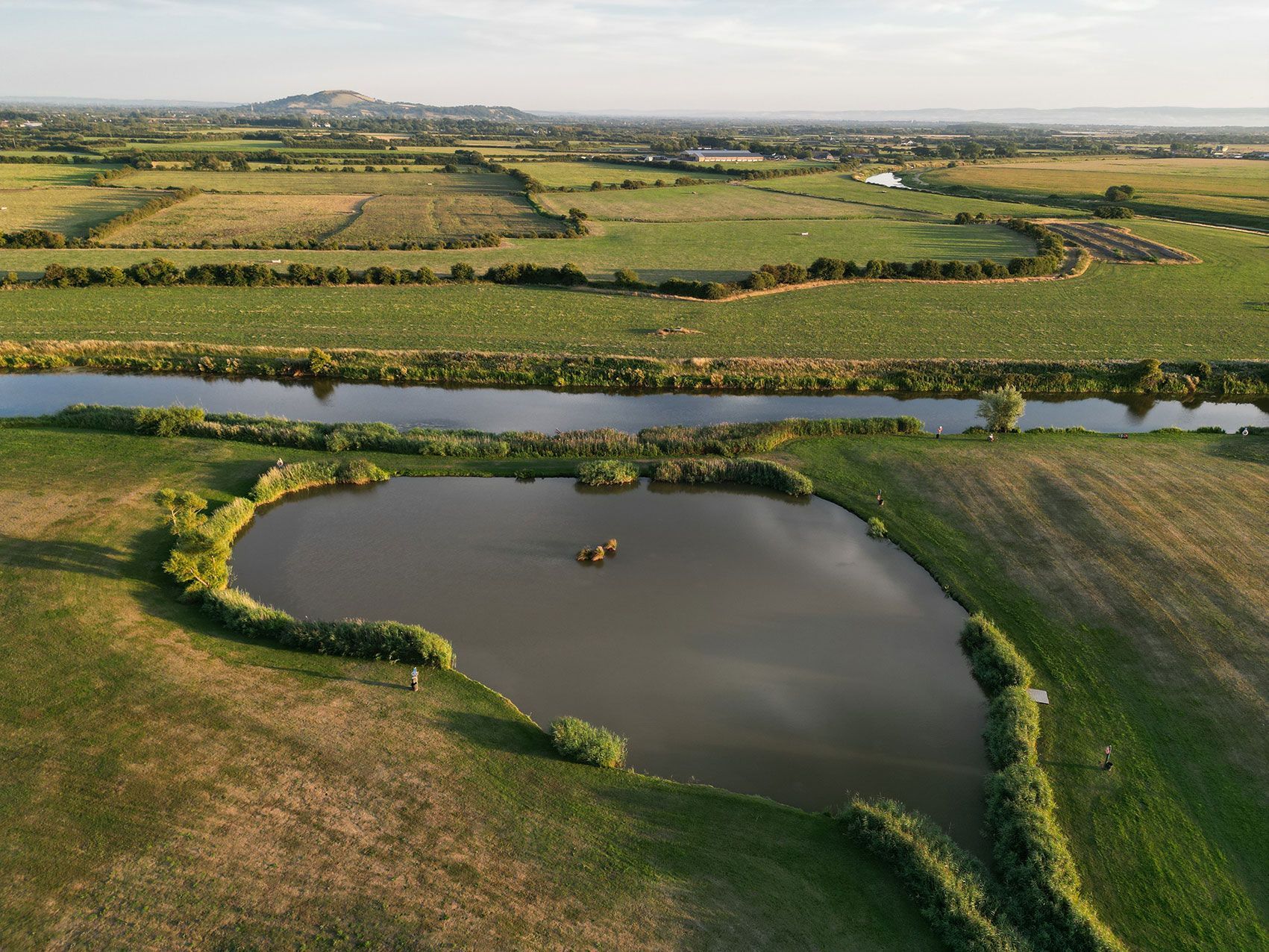 Fishing lake at our campsite near Weston-super-Mare