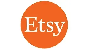 Etsy logo in white text on an orange circle