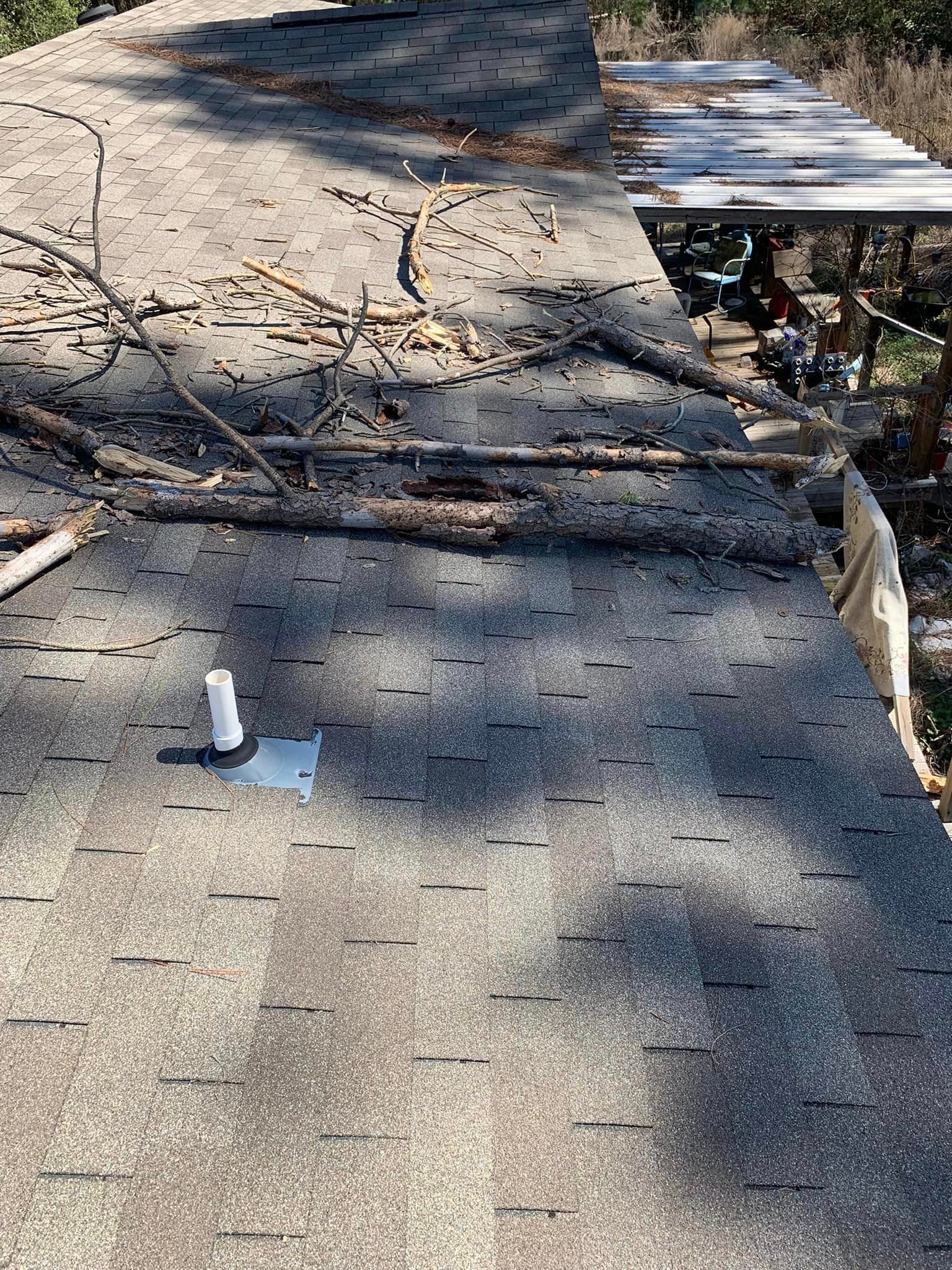 A residential roof in Texas that was replaced