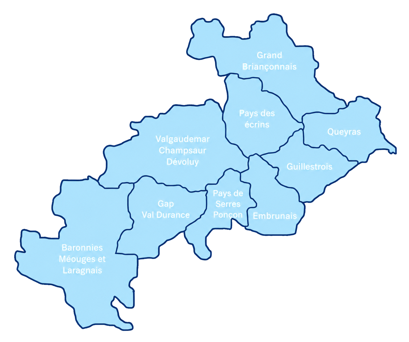 Une carte des alpes de haute provence et des hautes-alpes