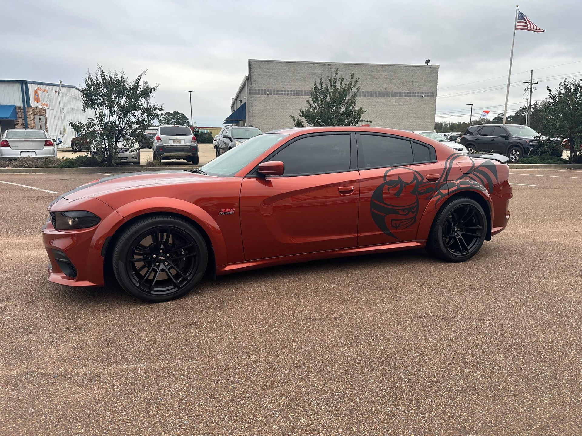 Dodge Charger with professionally installed window tint finished at Auto Trim Designs & Tint in Pearl, Mississippi.