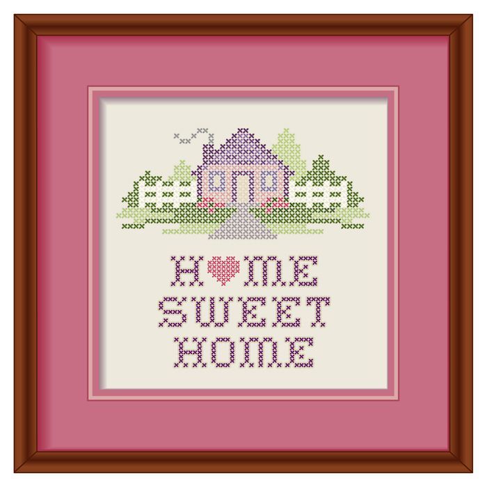 A Cross Stitch Pattern With a House and the Words Home Sweet Home — Embroidery Express in Nambour, QLD