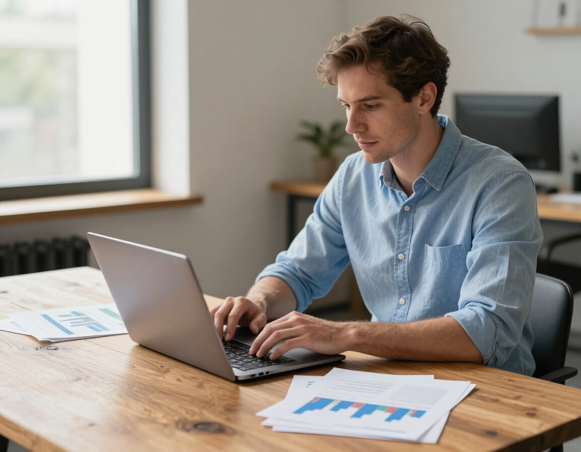 Founder reviewing capital raise materials