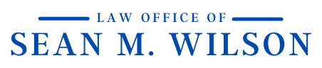 Law Office of Sean M. Wilson logo in blue serif text on a white background