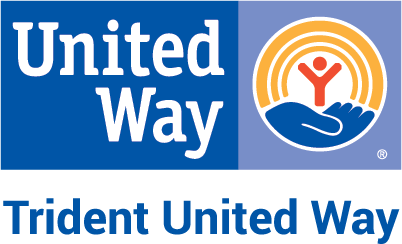 United Way logo with orange figure over blue hands and text “Trident United Way”