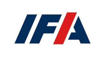 IFA logo in blue and red on a white background