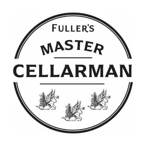 The Holly Bush, St. Albans | A black and white logo for fuller 's master cellarman.