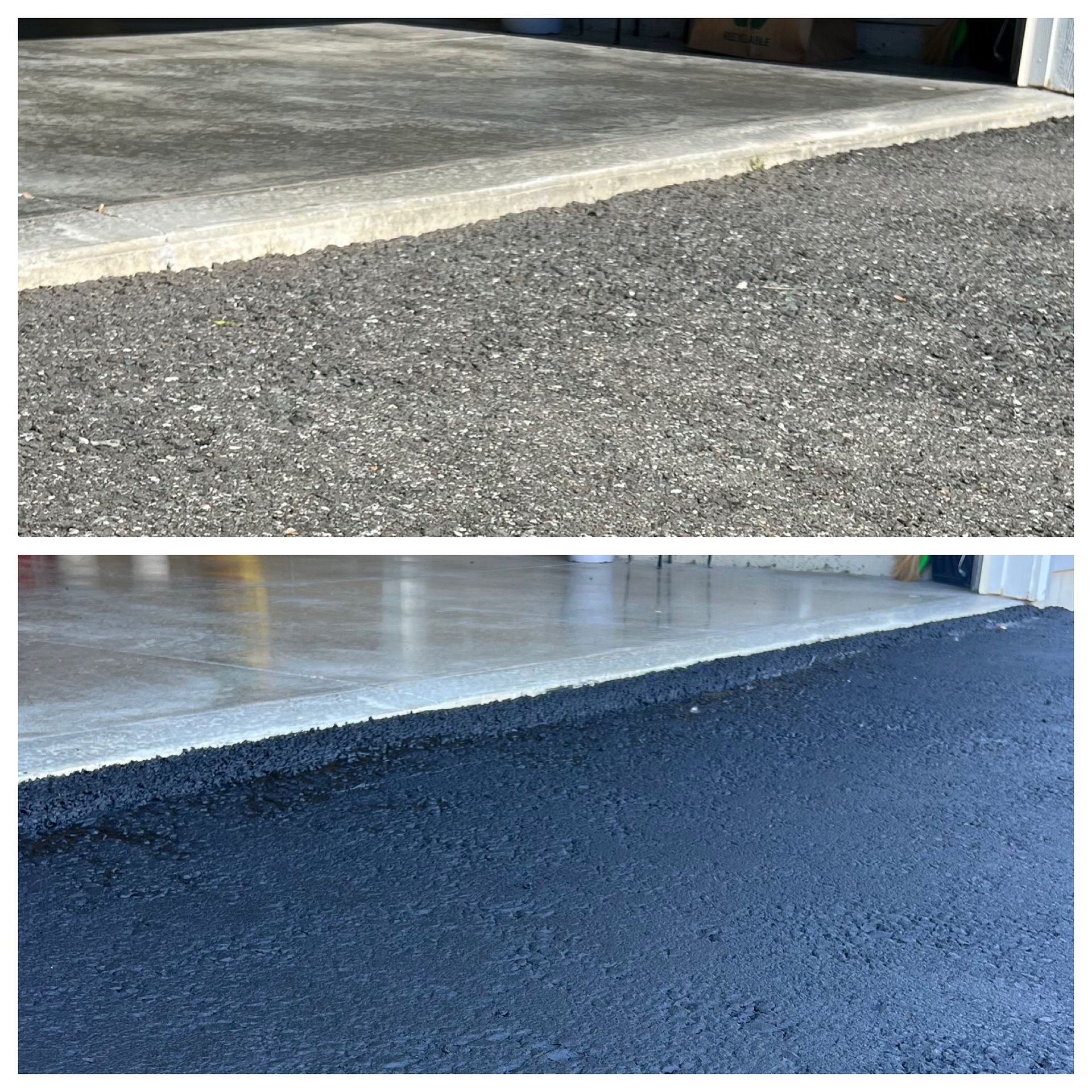 Worker smoothing wet concrete floor with a trowel in an unfinished room