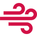 Pink abstract wind icon on a white background