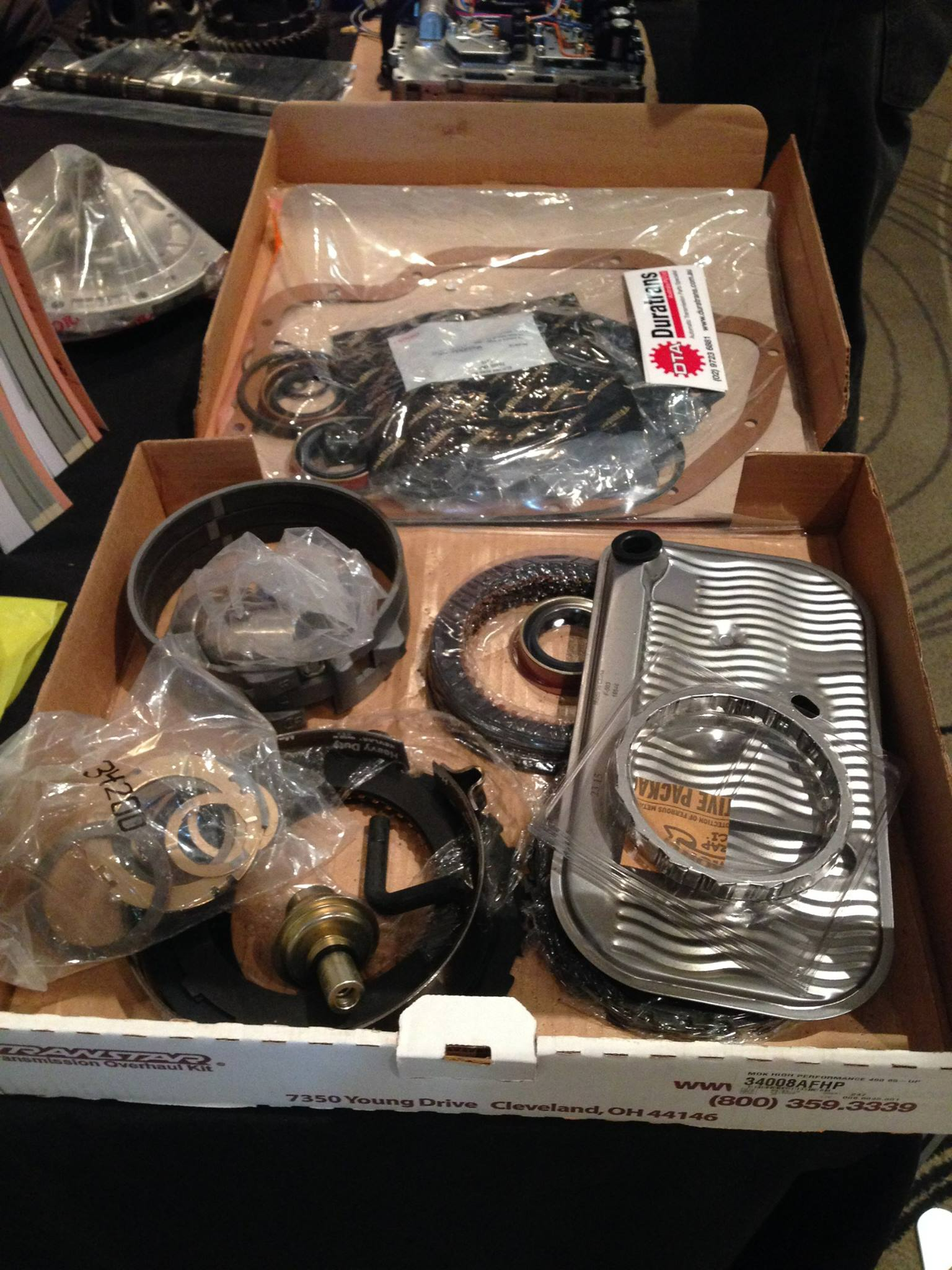 A Cardboard Box Filled With A Variety Of Parts β Town Automatics 4WD & Mechanical in South Townsville, QLD
