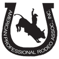 A logo for the american professional rodeo association