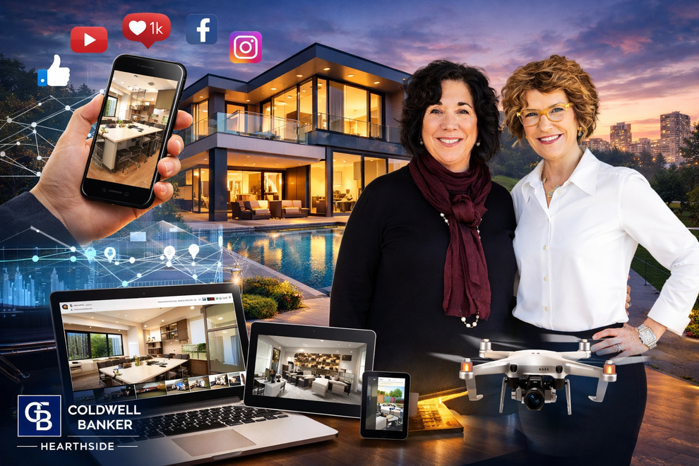 Heather Jackman, accompanied by digital marketing tools, a laptop, and a drone.