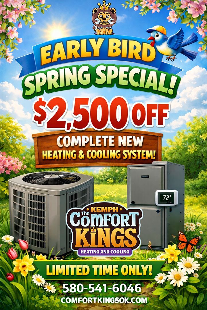 Advertisement for Kempf The Comfort Kings: HVAC system with