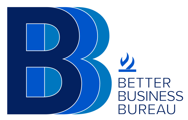 Better Business Bureau logo with blue stylized B and text