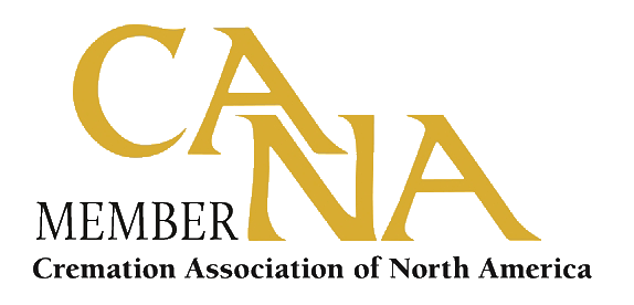 CANA member logo in gold and black reading “Cremation Association of North America”