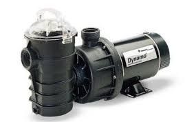 Black and silver pool pump with clear dome lid and 