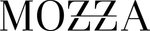 MOZZA logo in black serif letters on a white background