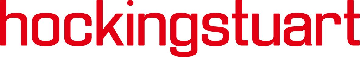 The red, sans-serif company logo for the real estate agency hockingstuart.