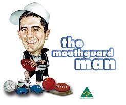 A caricature of a person in a cap holding a football, next to the text 