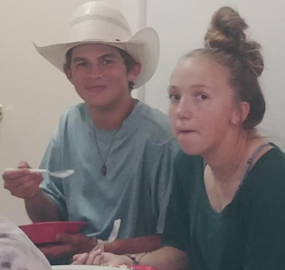 Boy and Girl Eating