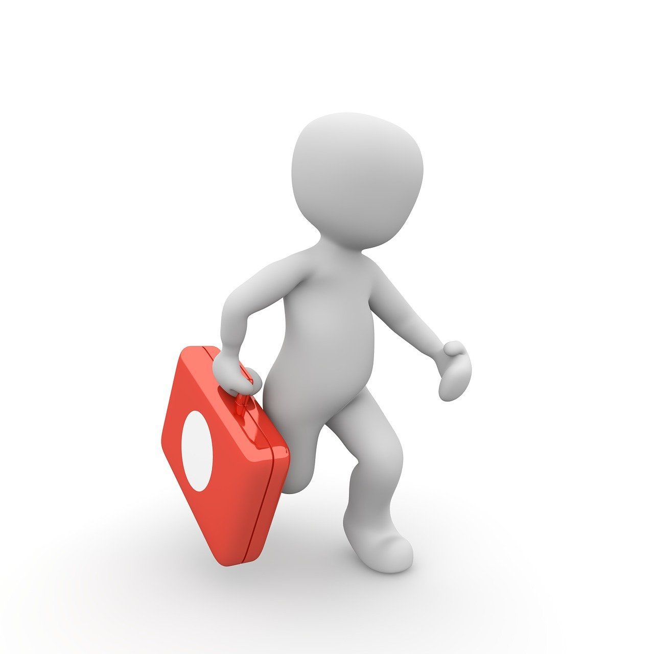 3D Render of Person Holding Suitcase 