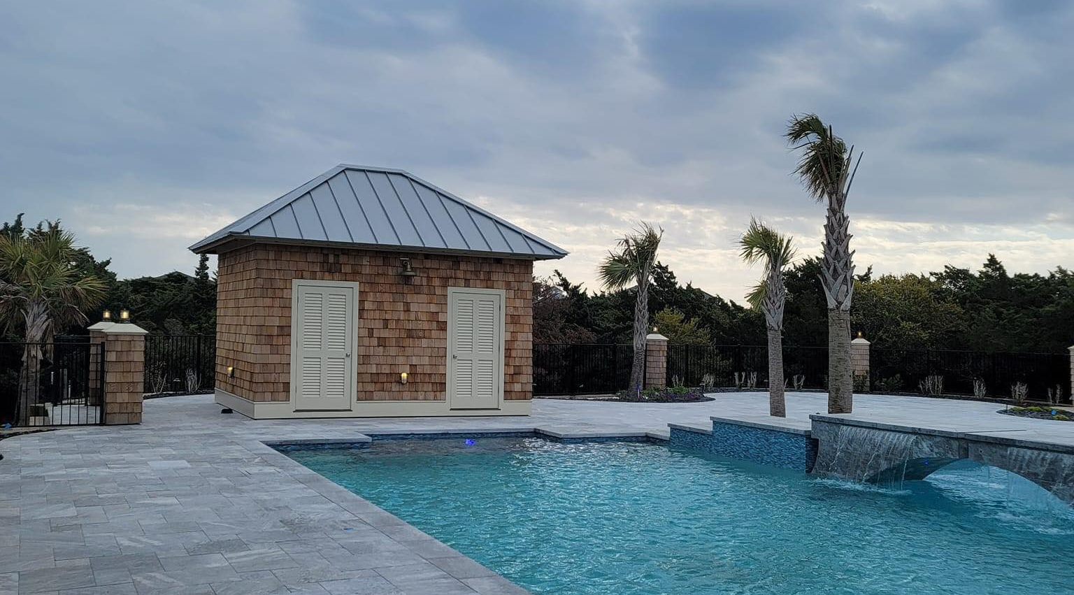 hatteras electrical deck | pool and landscape