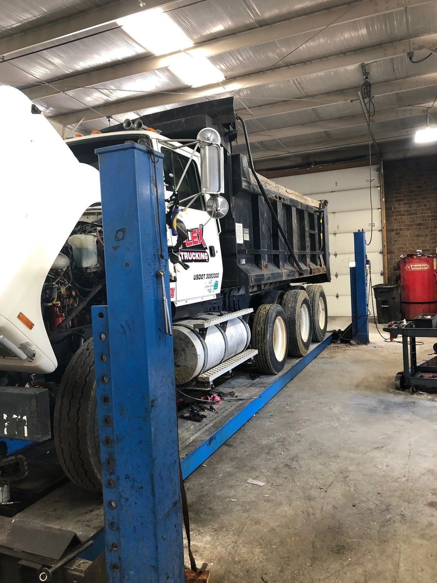 A large truck in a garage — Thomasville, NC — Thomasville Diesel
