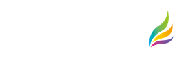 Multicolored abstract swoosh logo on a white background