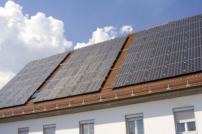 House with solar panels on the roof