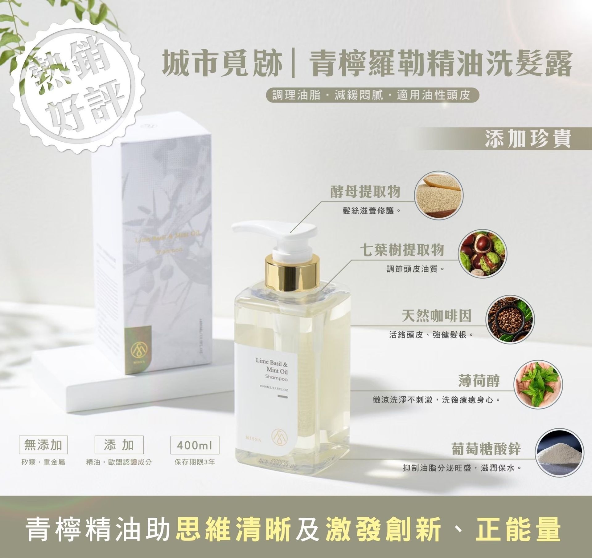 Missa 美髮設計師推薦 青檸羅勒綠茶護髮素