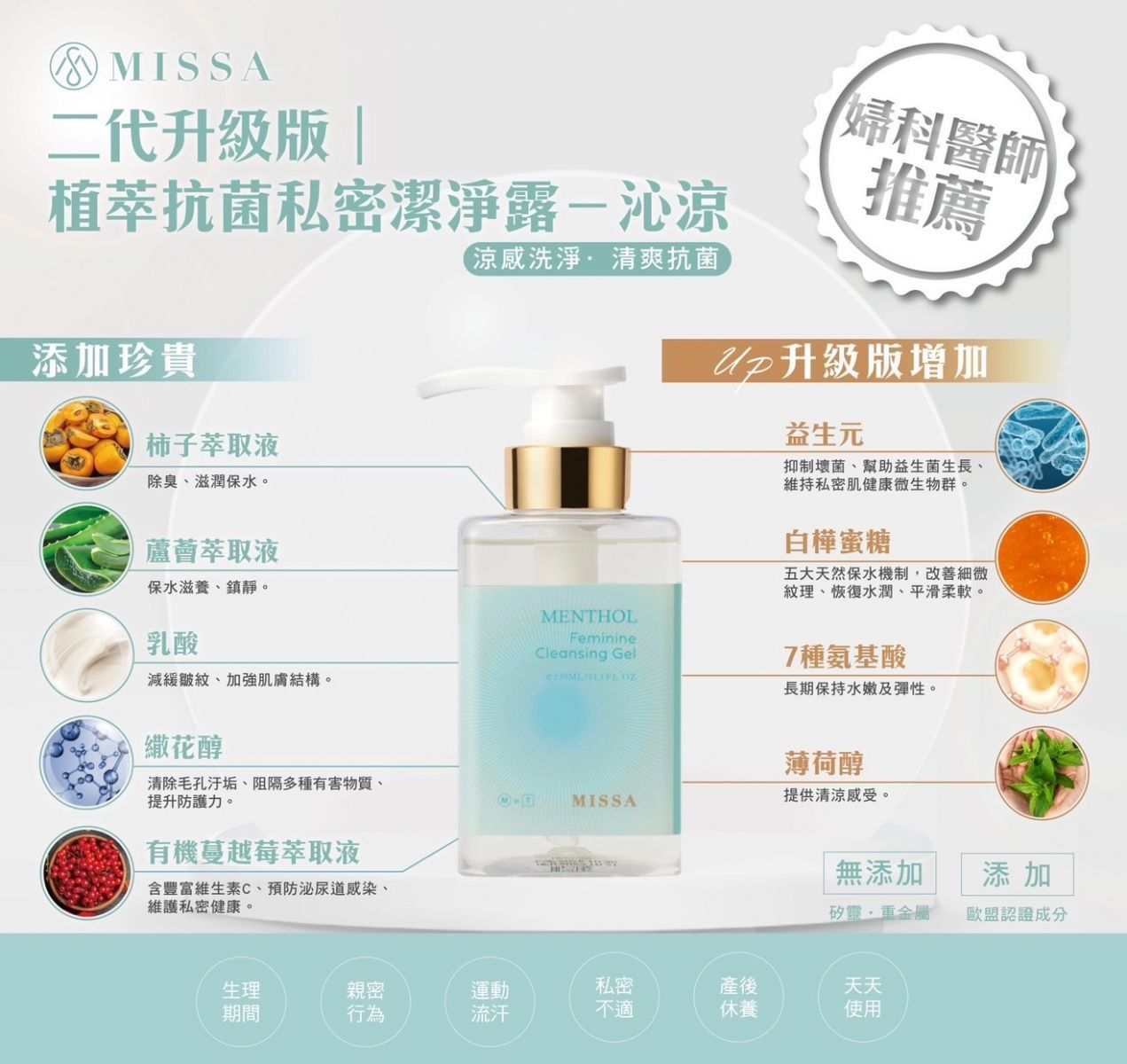 Missa 溫和 植萃抗菌私密潔淨露 二代升級版