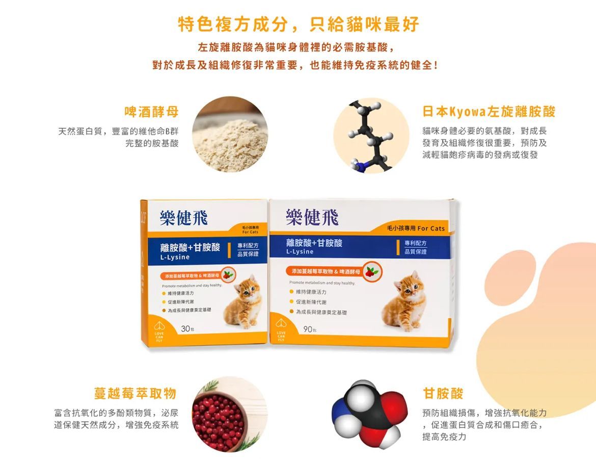樂健飛 貓咪離胺酸 甘胺酸