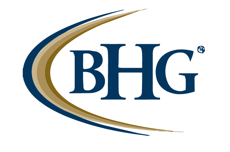 BHG logo: Navy blue letters 
