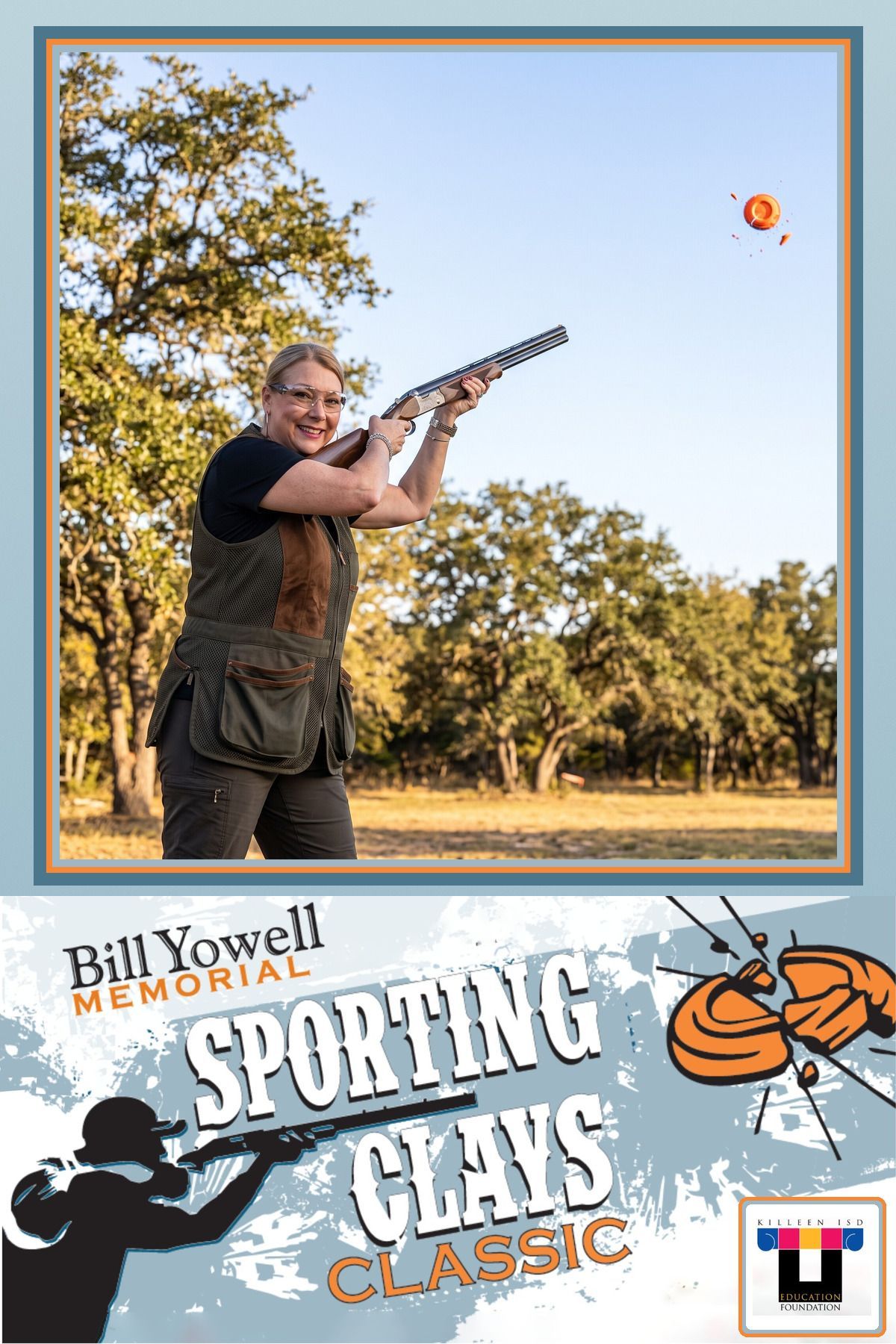 Sporting clays inspired AI portrait in the event frame