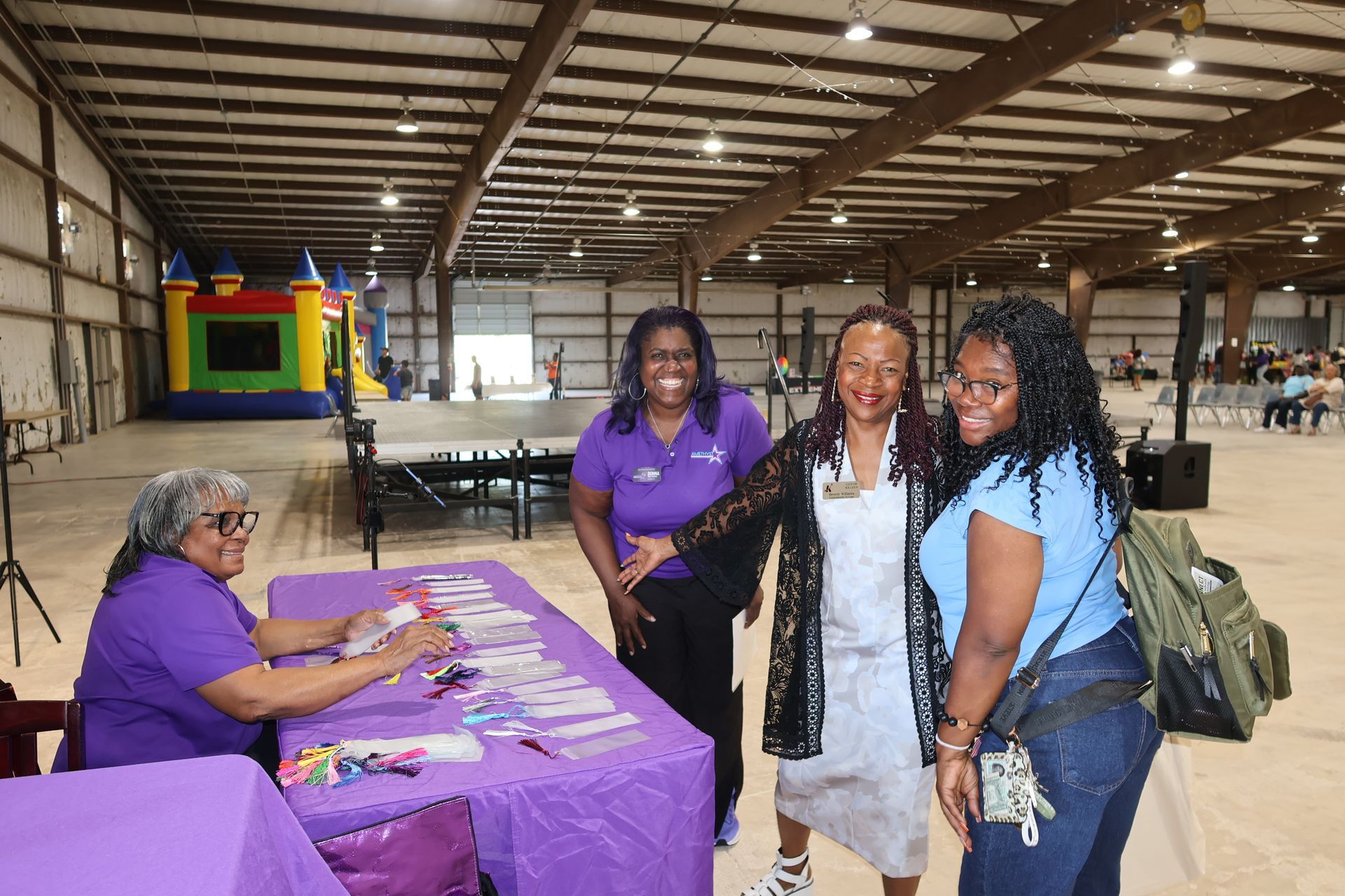 Amethyst Star Ventures Event Ambassadors welcoming adult guests at the Bell County Family Success Festival