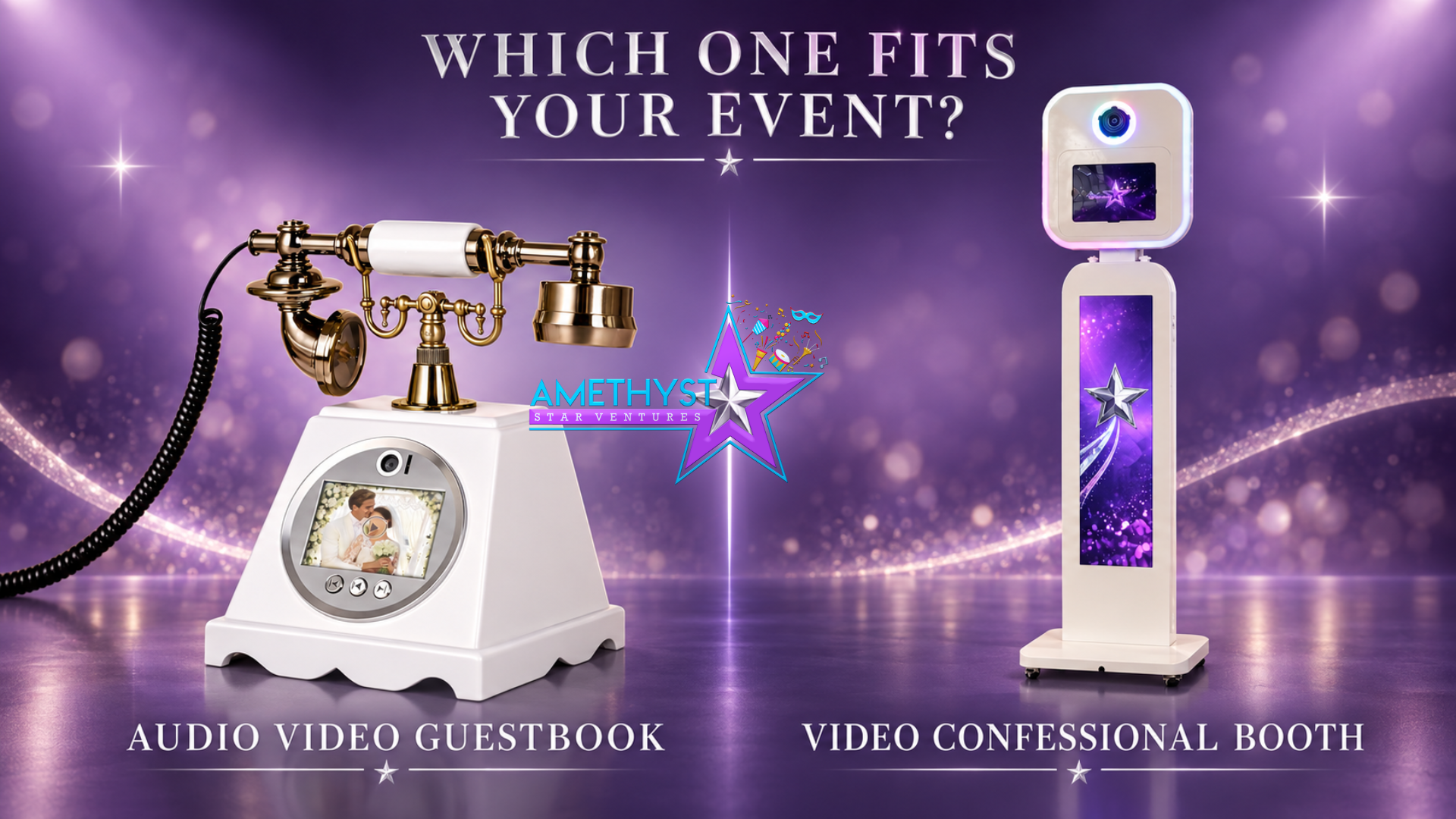 Audio Video Guestbook phone and DSLR Video Confessional Booth side by side