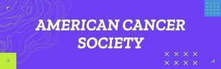 A banner for the american cancer society on a purple background.