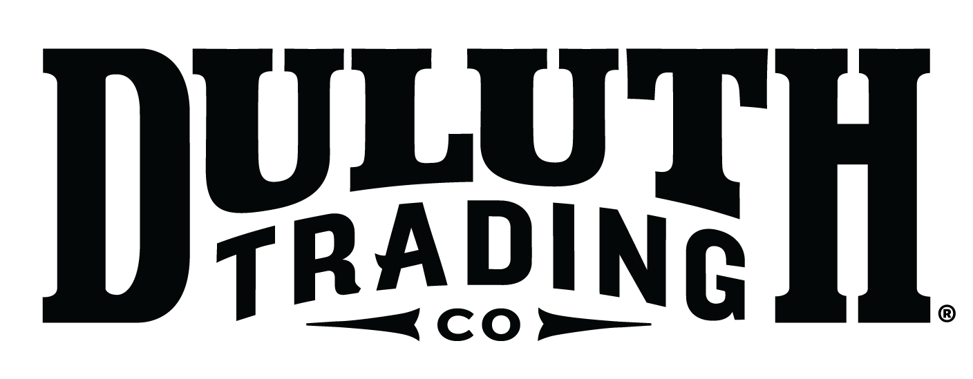 A black and white logo for duluth trading co.