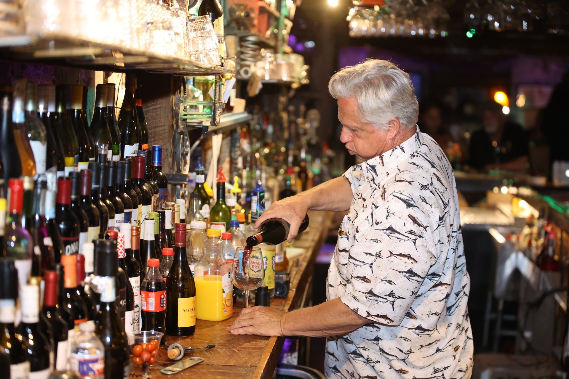 Banana Club owner David Peavy mixing drinks during Texarkana's Downtown LIVE event