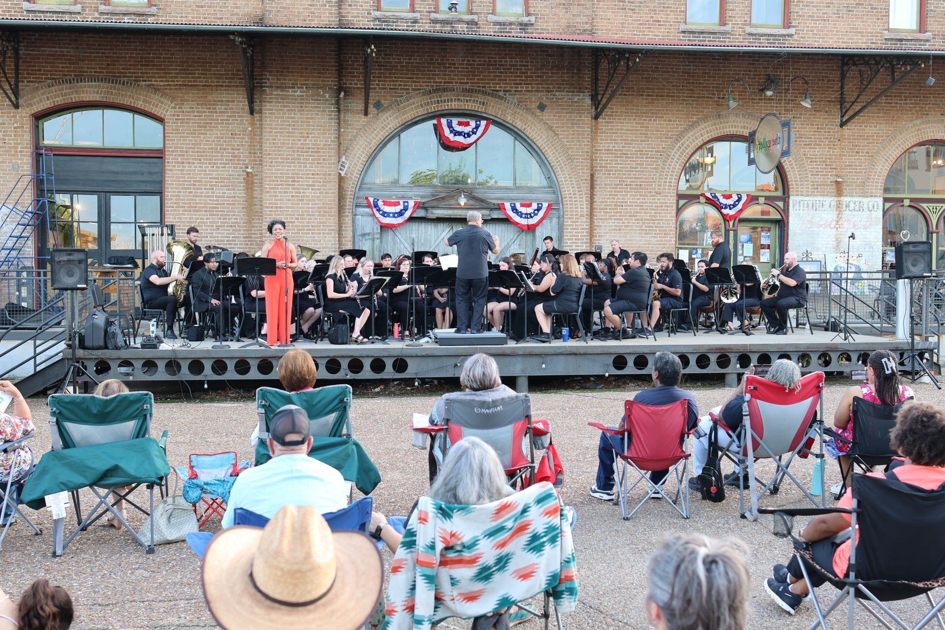 Outdoor concert by the Texarkana Winds during Main Street Texarkana's Downtown LIVE